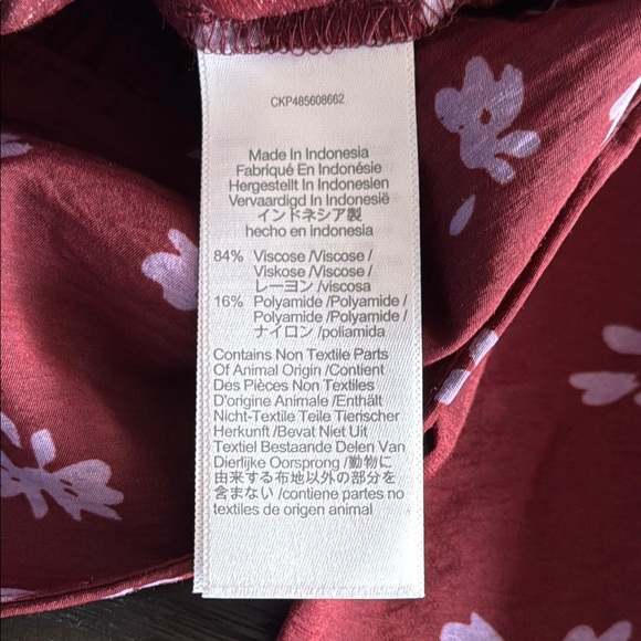 NWT Madewell Women’s Medium Red Cropped Pleated Blouse Fitted Long Sleeve - Picture 5 of 5